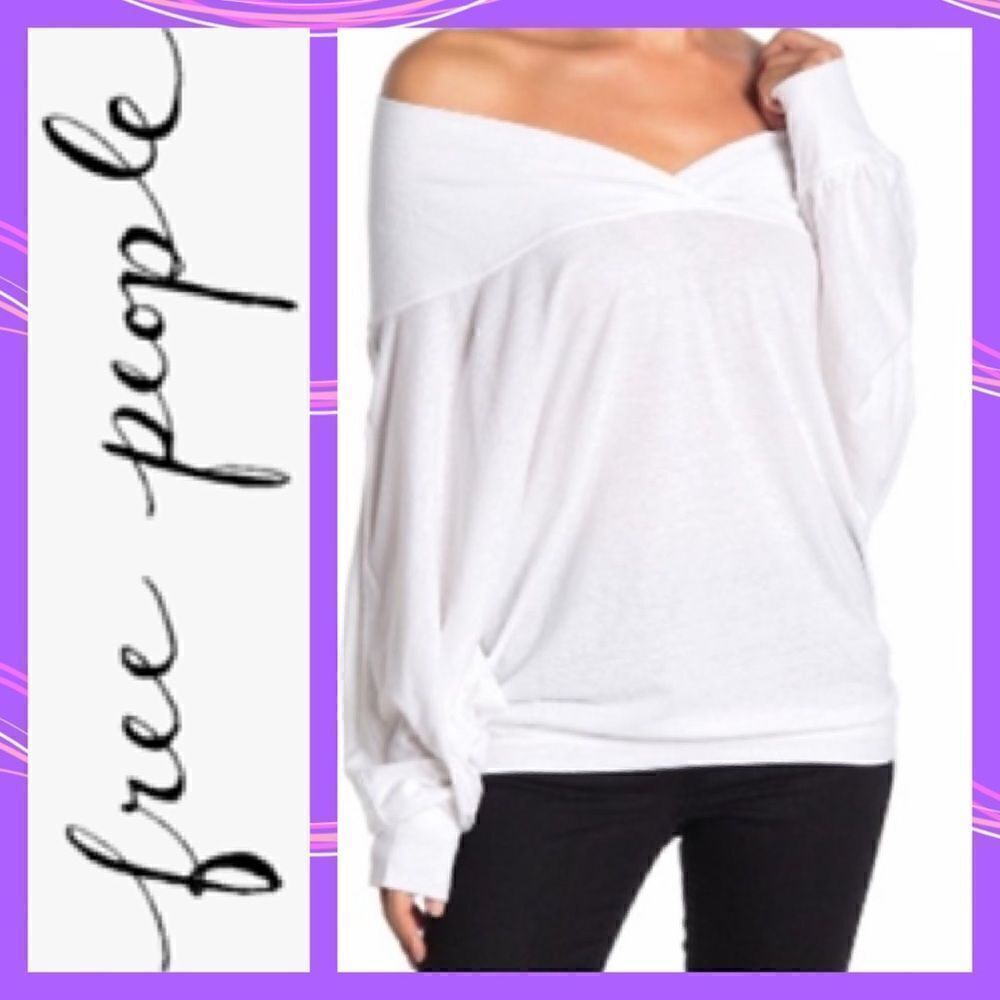 NWT MSRP $68 Free People Sequoia Off-the-Shoulder Neck Top Women's Size XS